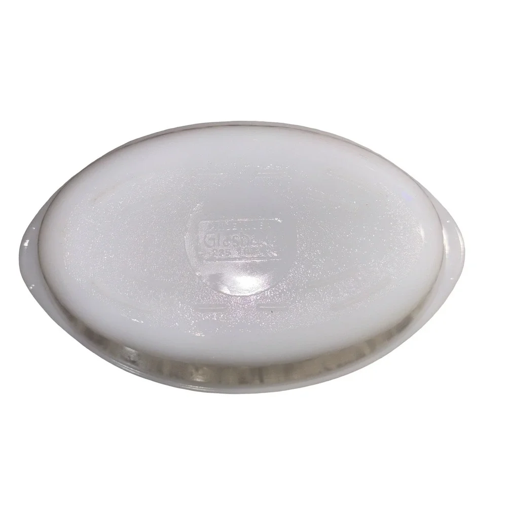 Vintage Glasbake Milk Glass Oval Casserole Dish White Ovenware Made in USA